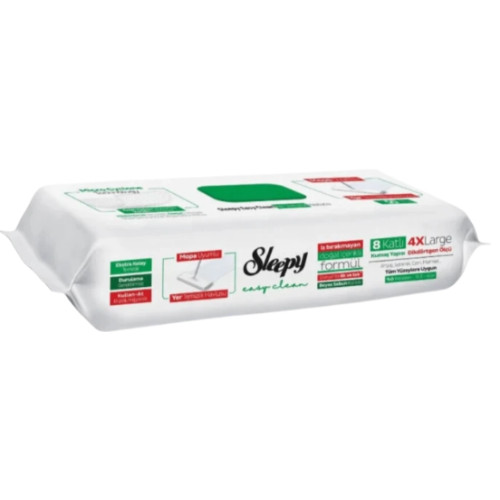 Влажные салфетки для швабры Sleepy Easy Clean Белое мыло, 50 шт зеленые